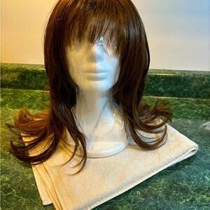 19" Auburn Color with Copper highlights Wig